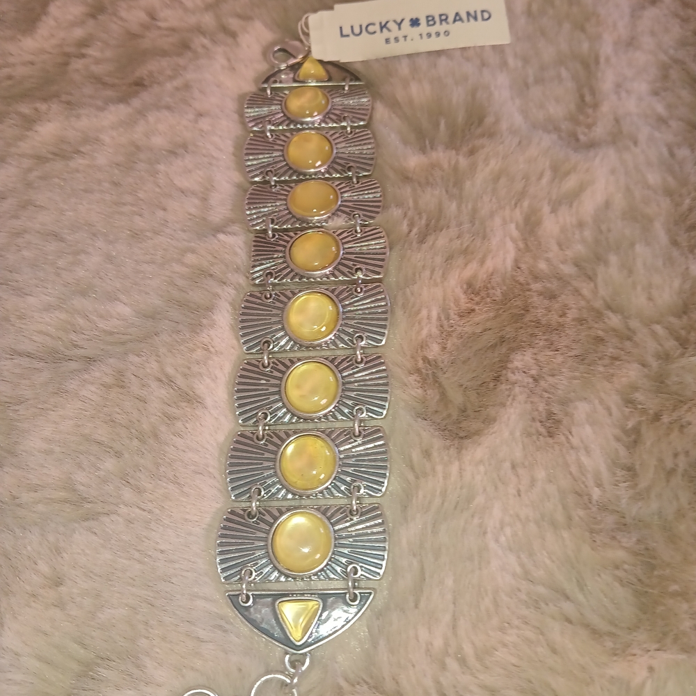 Lucky Brand Silver and Yellow Bracelet